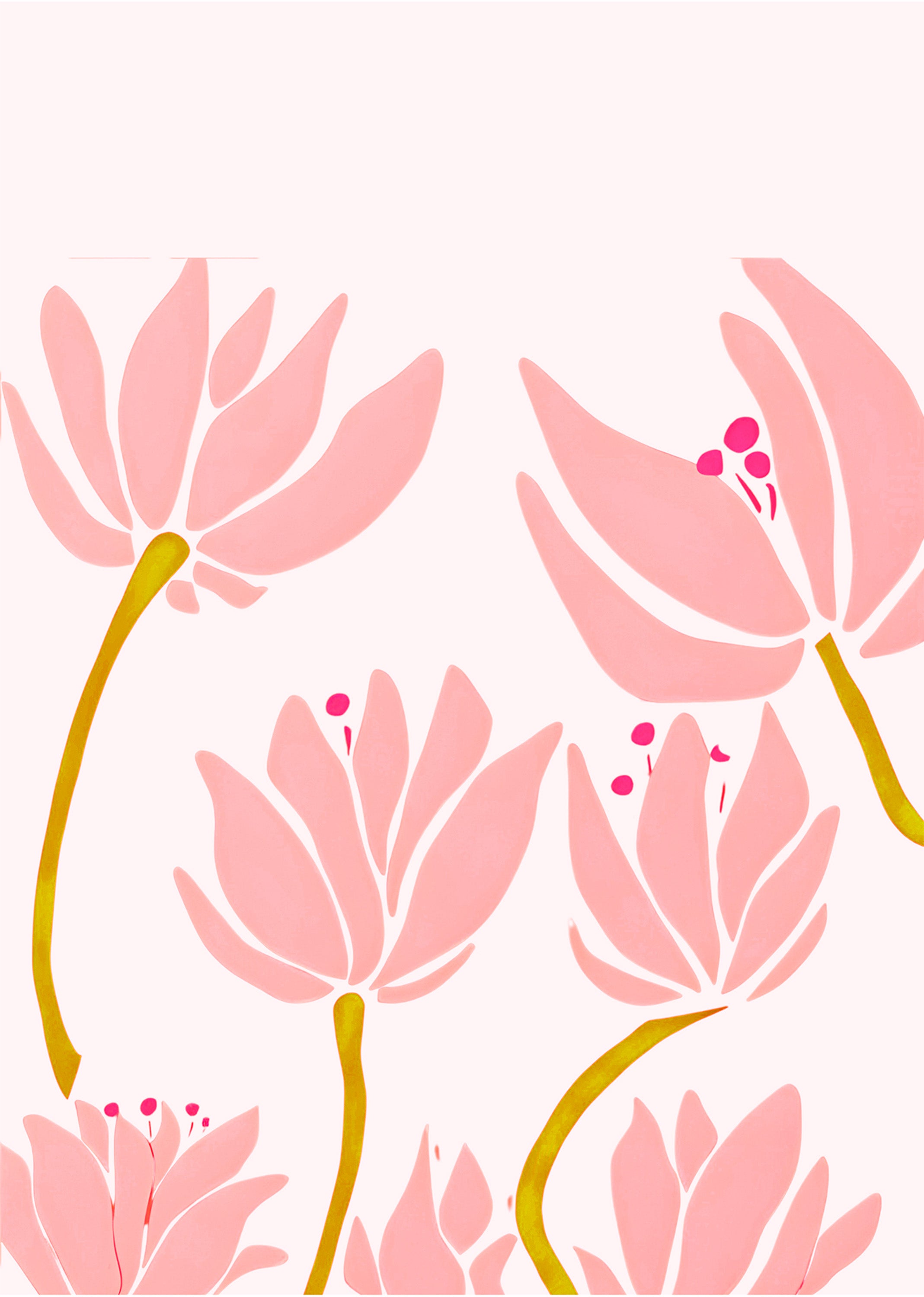 Minimalist Pink Tulips Art Print – Elegant Floral Wall Decor – Hakyarts