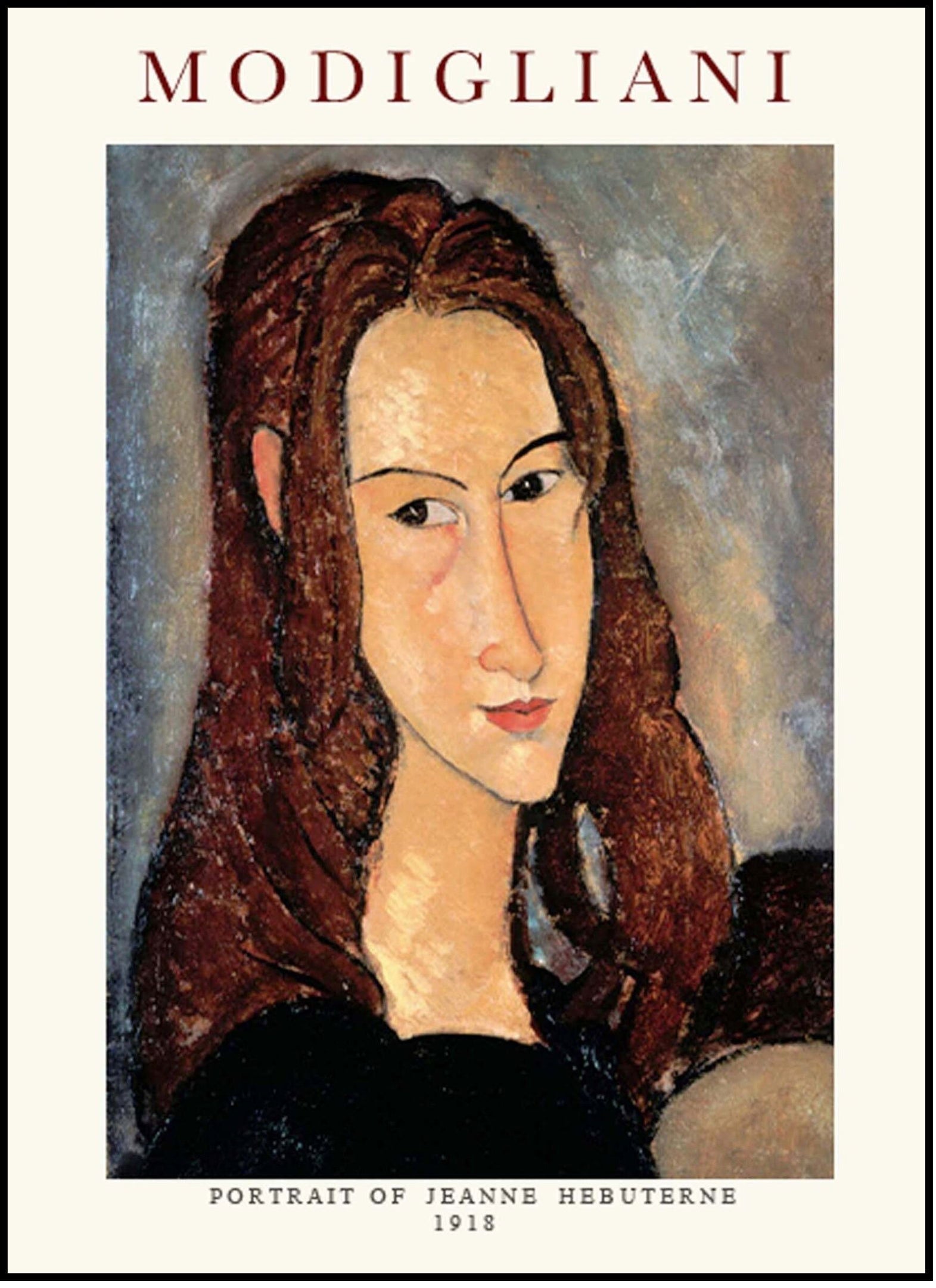 Amedeo Modigliani - Portrait of Jeanne Hebuterne Poster – Hakyarts