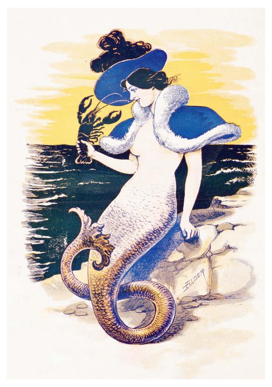 Mermaid Is Holding A Lobster Poster