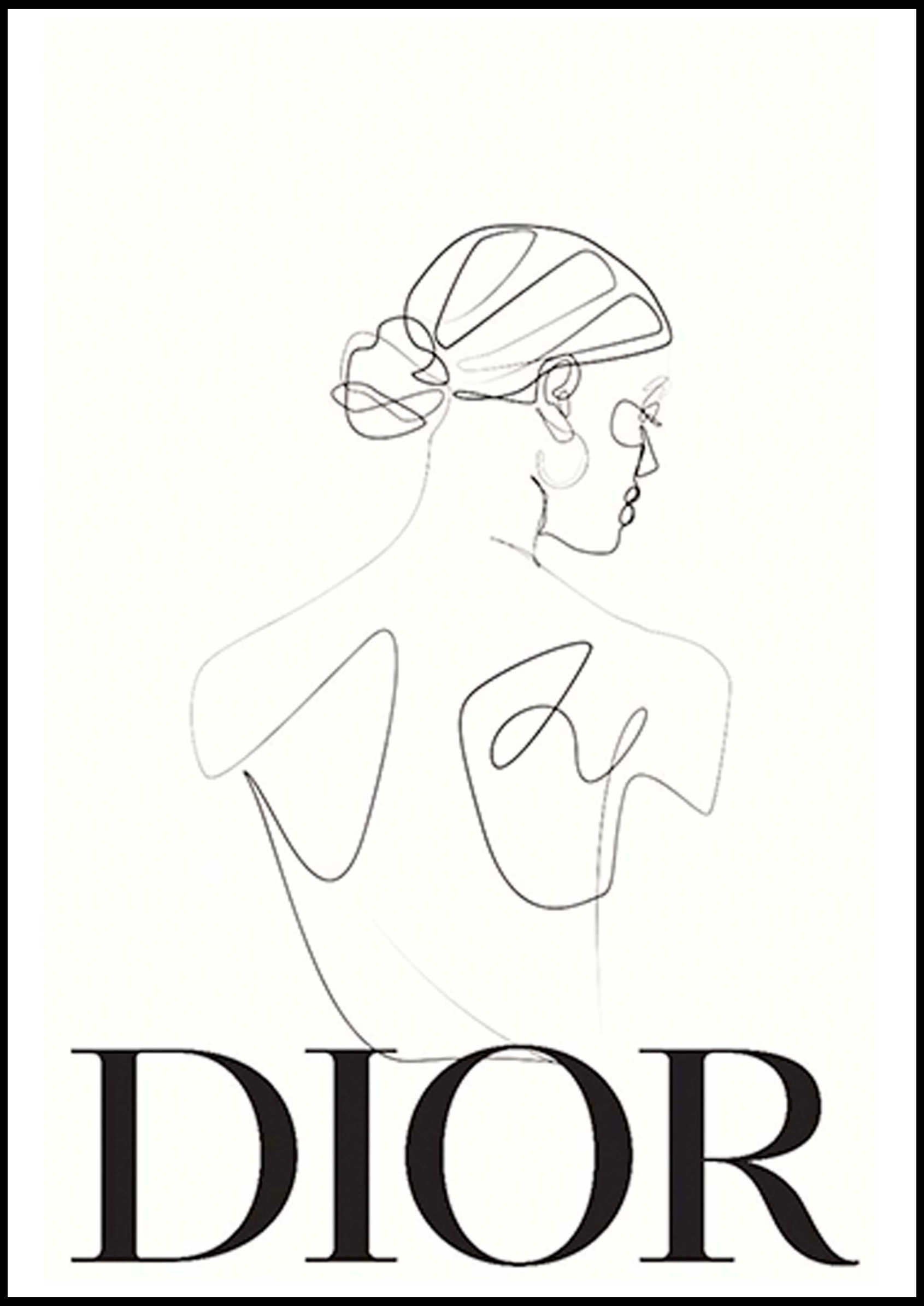 Woman Line Art Dior Poster