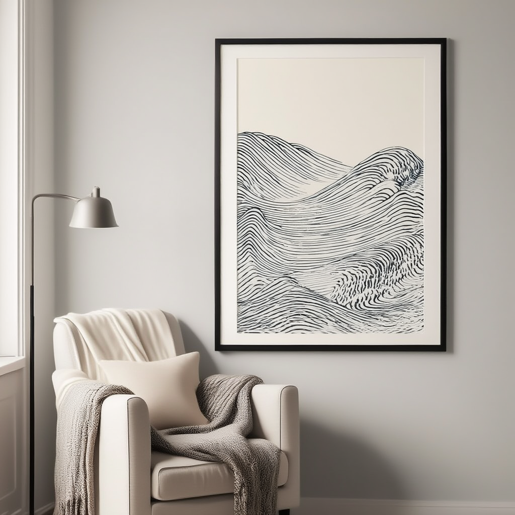 Choosing frame styles (black, white, wood) and spacing rules