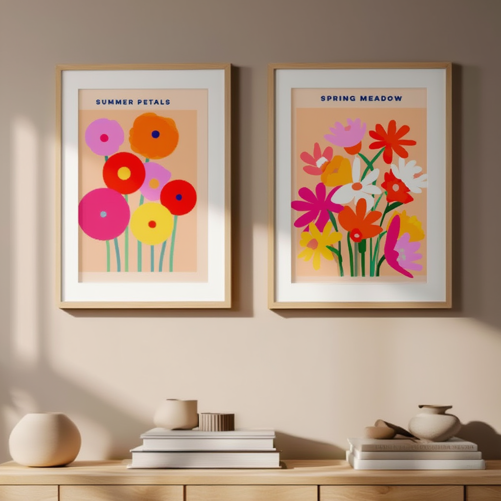How wall color and art weight shift from winter to spring