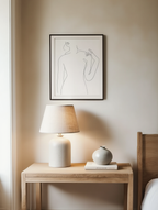 Affiche d'art abstrait au trait féminin