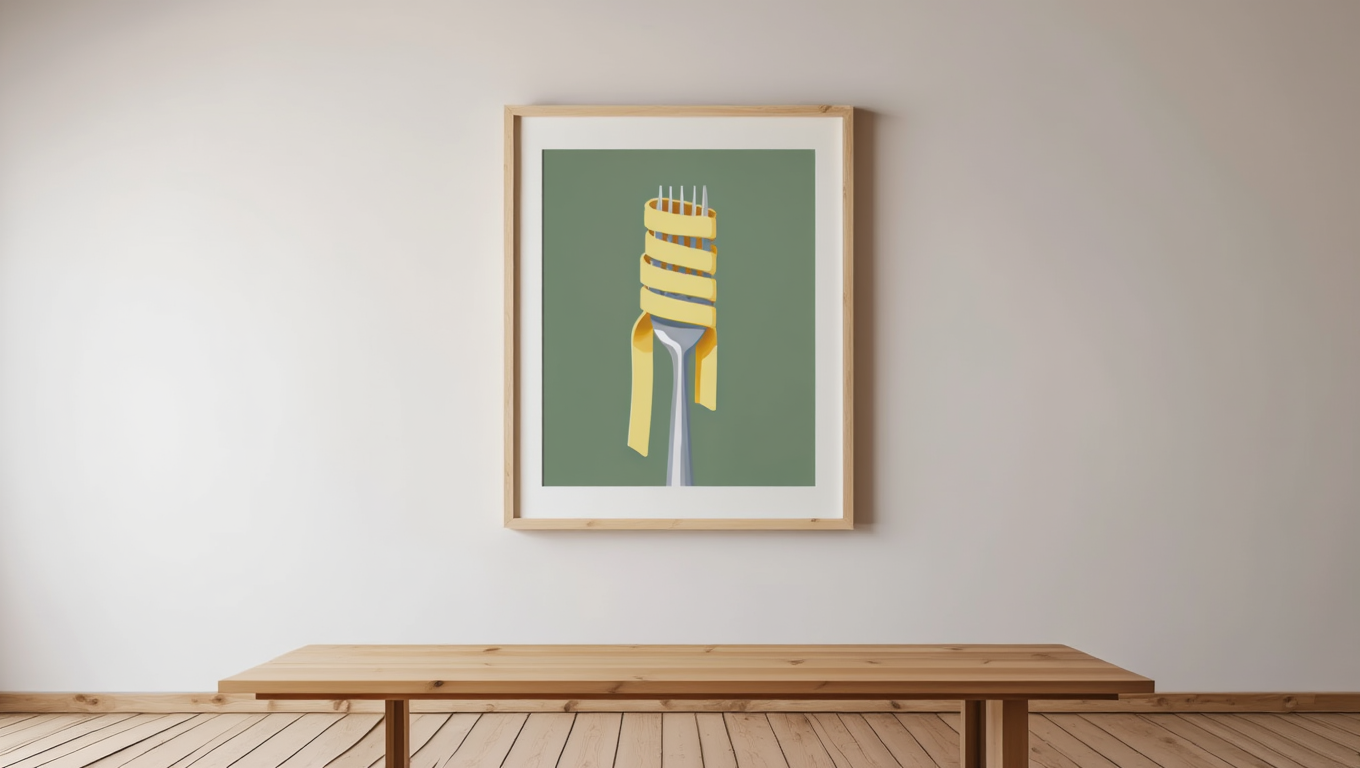 Fettuccine Fork Minimalist Print