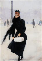 Parisienne sur la Place de la Concorde – Jean Béraud Poster | Belle Époque Parisian Street & Fashion Scene Art Print