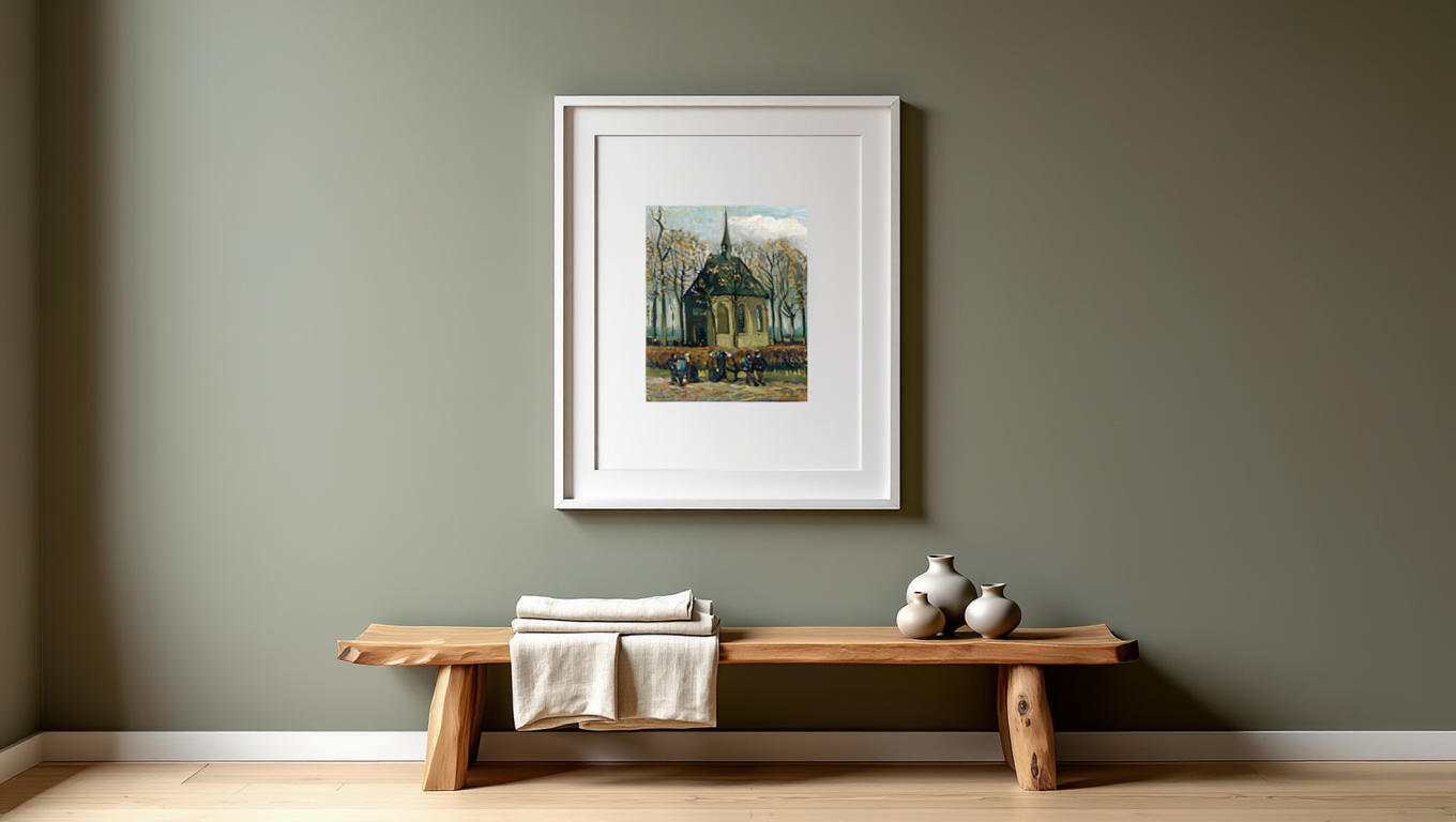 Congregation Leaving the Reformed Church in Nuenen (1884) – Vincent van Gogh Art Print | Early Dutch Period Wall Art