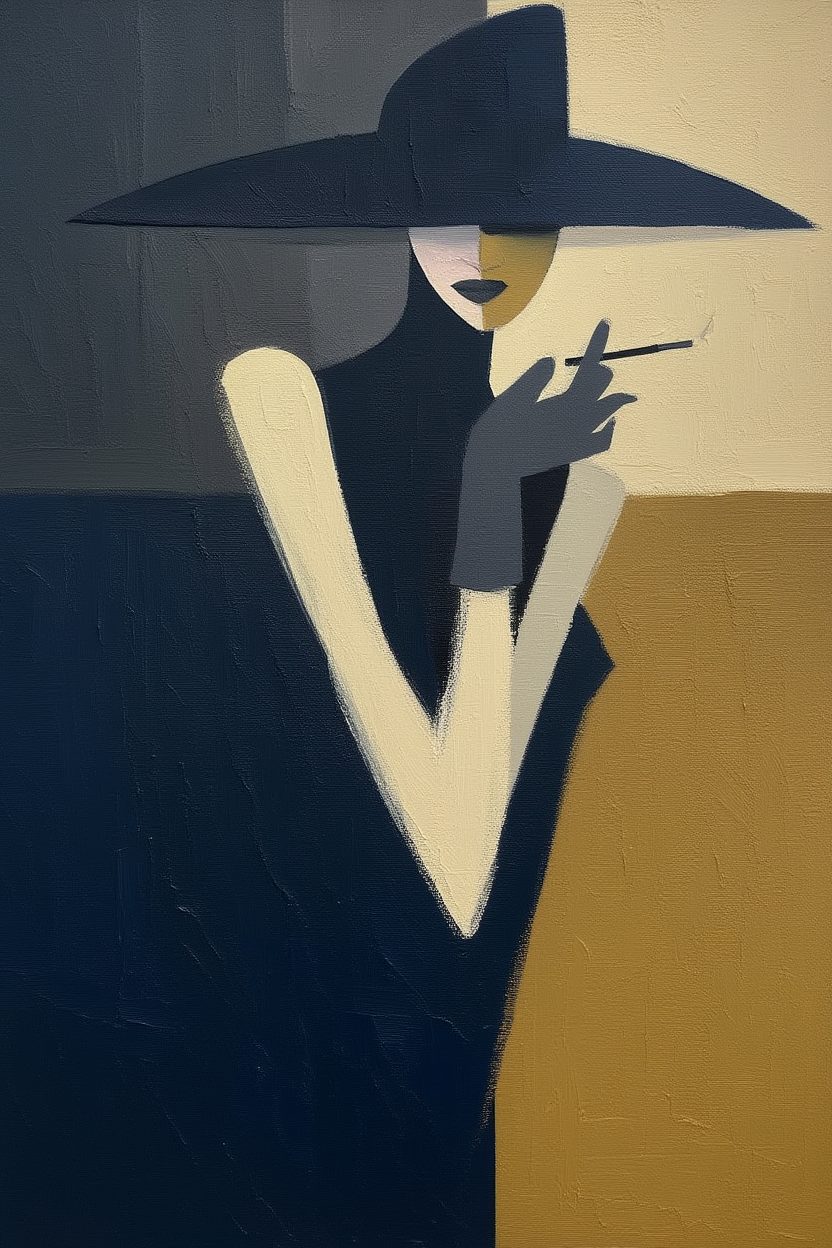 Shadowed Beauty – Feminine Silhouette Illustration