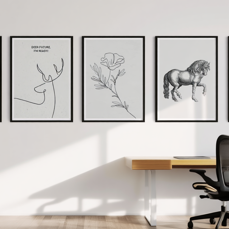 Minimalist Line Art – 5-Piece Wall Art Set
