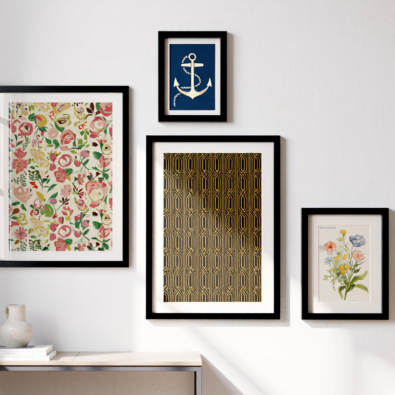 Vintage Charm – 4-Piece Wall Art Set