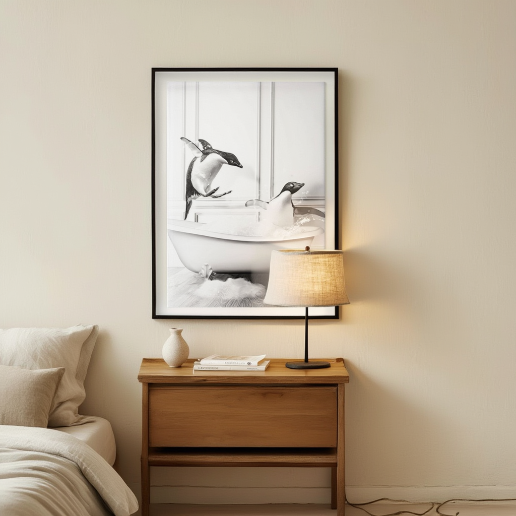 Affiche sur le bain des pingouins