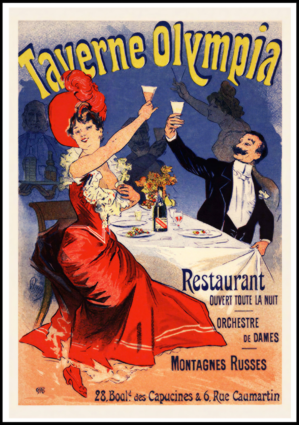Taverne Olympia by Jules Chéret – Vintage French Poster Art Print