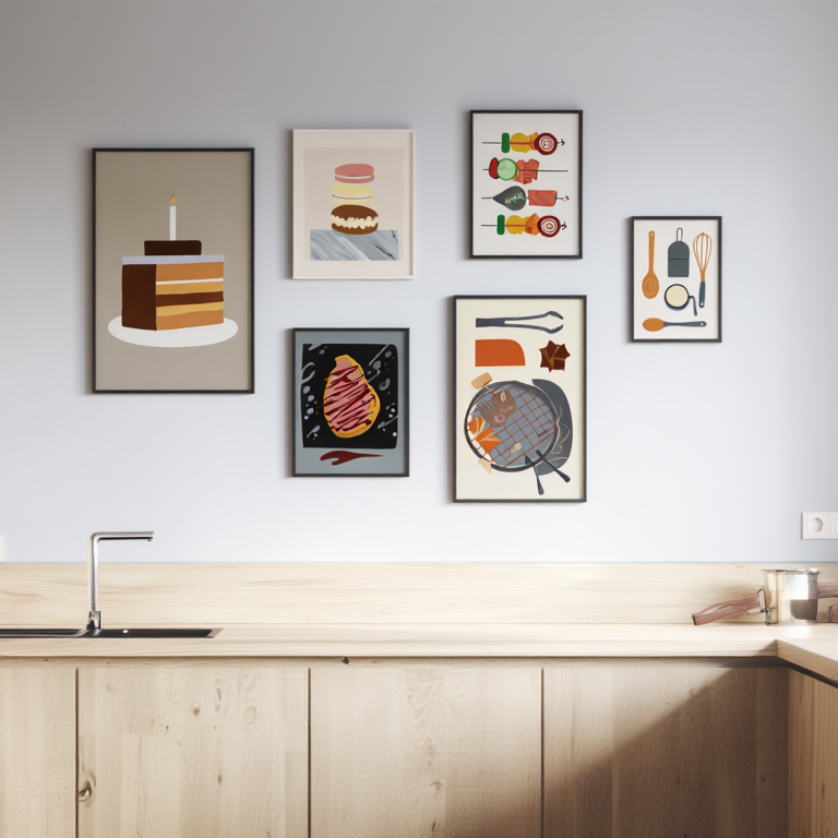 Food Aesthetic Wall Art – Set of 6