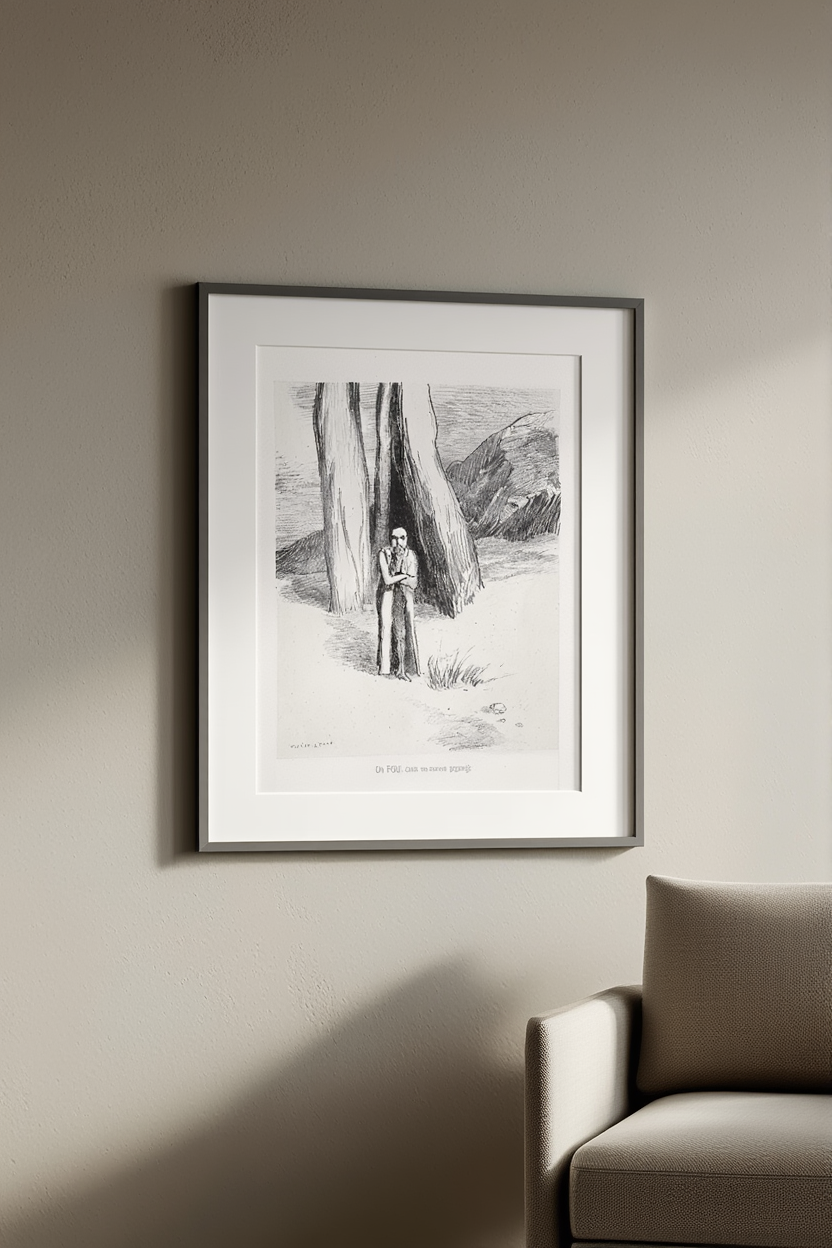 A Madman in a Dismal Landscape by Odilon Redon – Symbolist Art Print