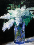 White Lilacs in a Glass Vase – Édouard Manet Poster | Impressionist Floral Still Life Art Print - Hakyarts