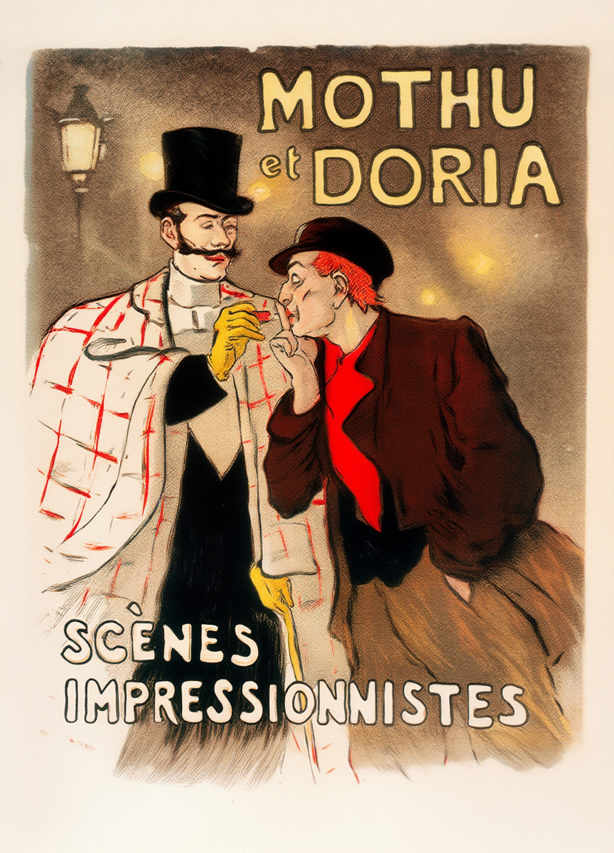 Théophile Alexandre Steinlen – Mothu et Doria Poster – Vintage French Art Print