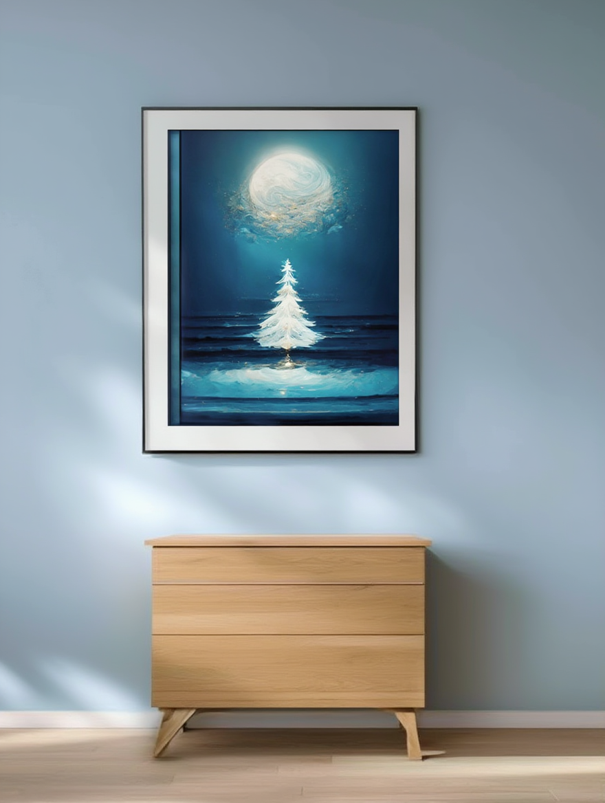 Winter Pine Tree Poster