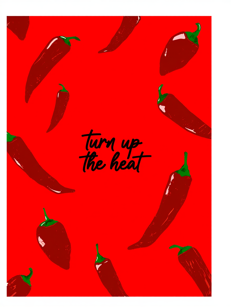 Red Spicy Peppers – Set of 4 Prints