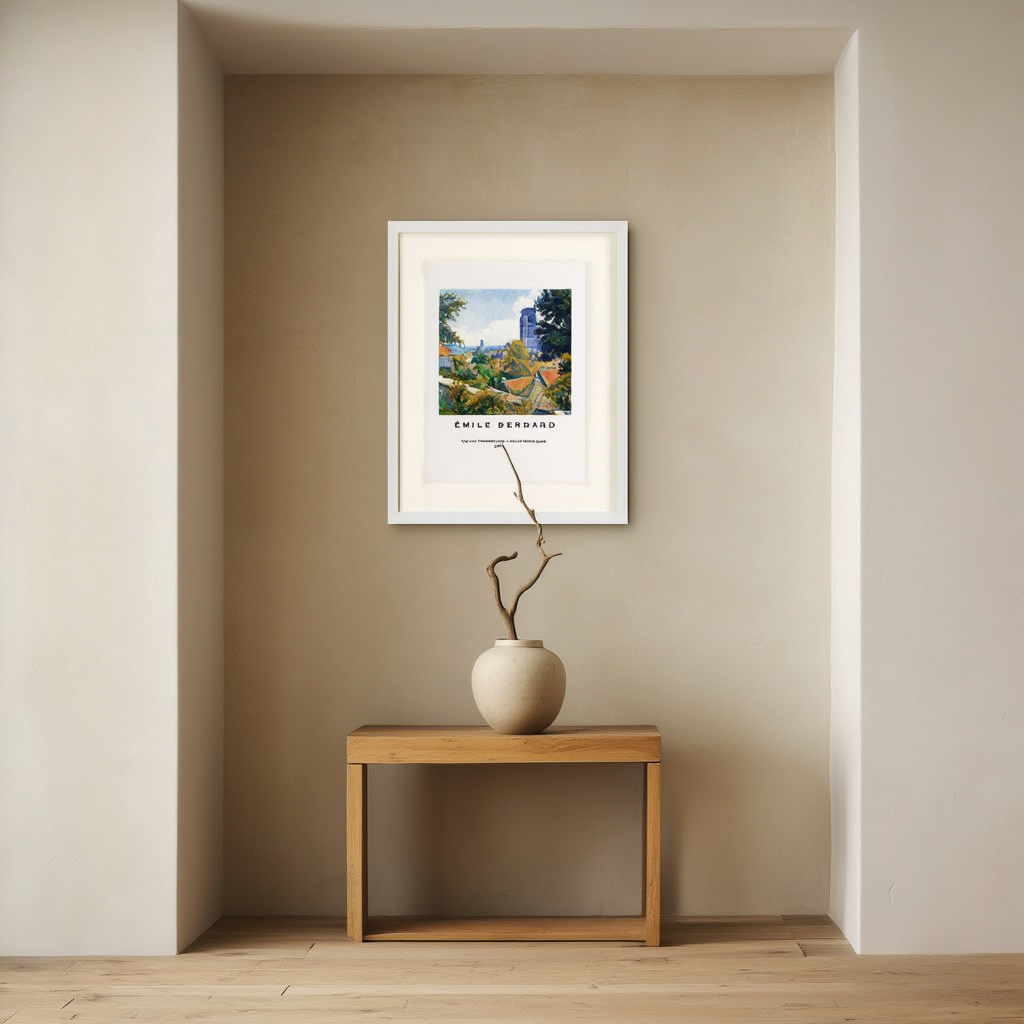 Émile Bernard - Vue sur Tonnerre avec l’église Notre Dame poster