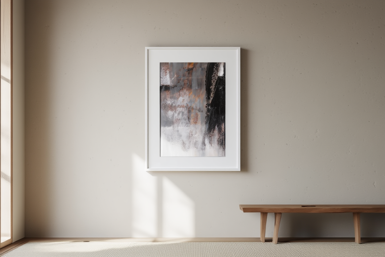 Grey Brush Stroke Poster No2