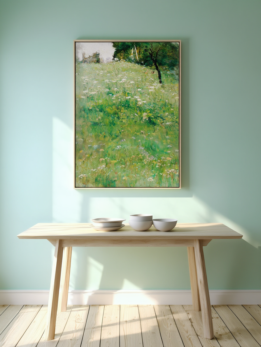 Meadow with Flowers Art Print – Colorful Floral Landscape Poster