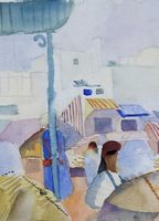 Market in Tunis II by August Macke – Expressionist Art Print