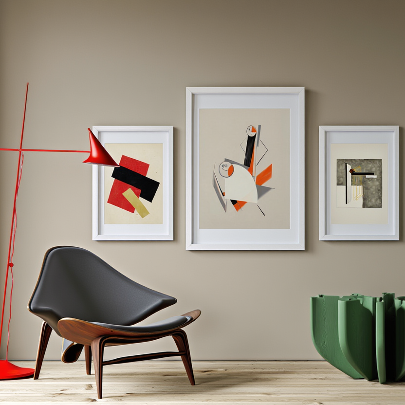 El Lissitzky – 3 Modernist Prints | Geometric Art Collection