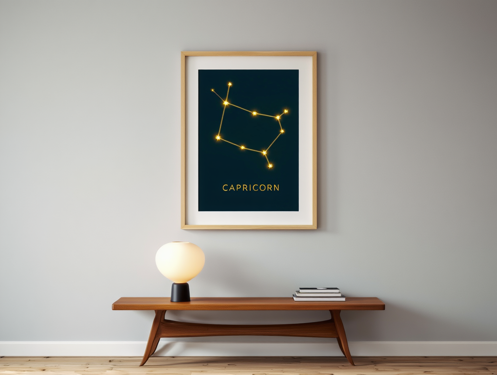 Star Sign Capricorn Poster | Personal Zodiac Wall Art Print