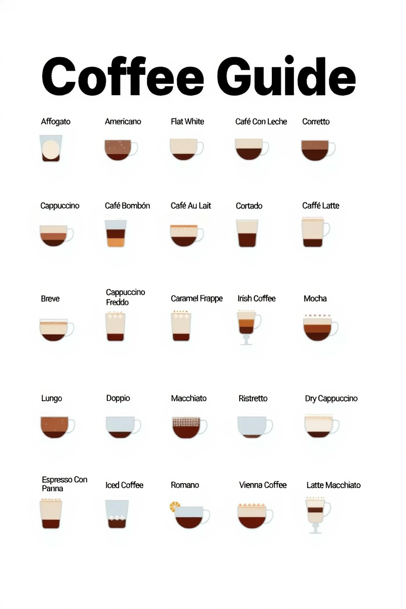 Coffee Guide – Minimalist Art Print for Kitchens & Coffee Lovers