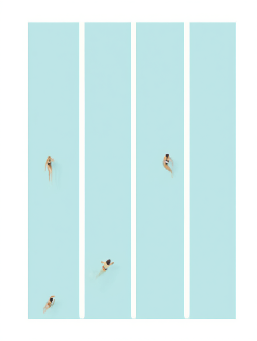 Swimming Lanes Perspective – Modern Minimalist Pool Wall Art Print