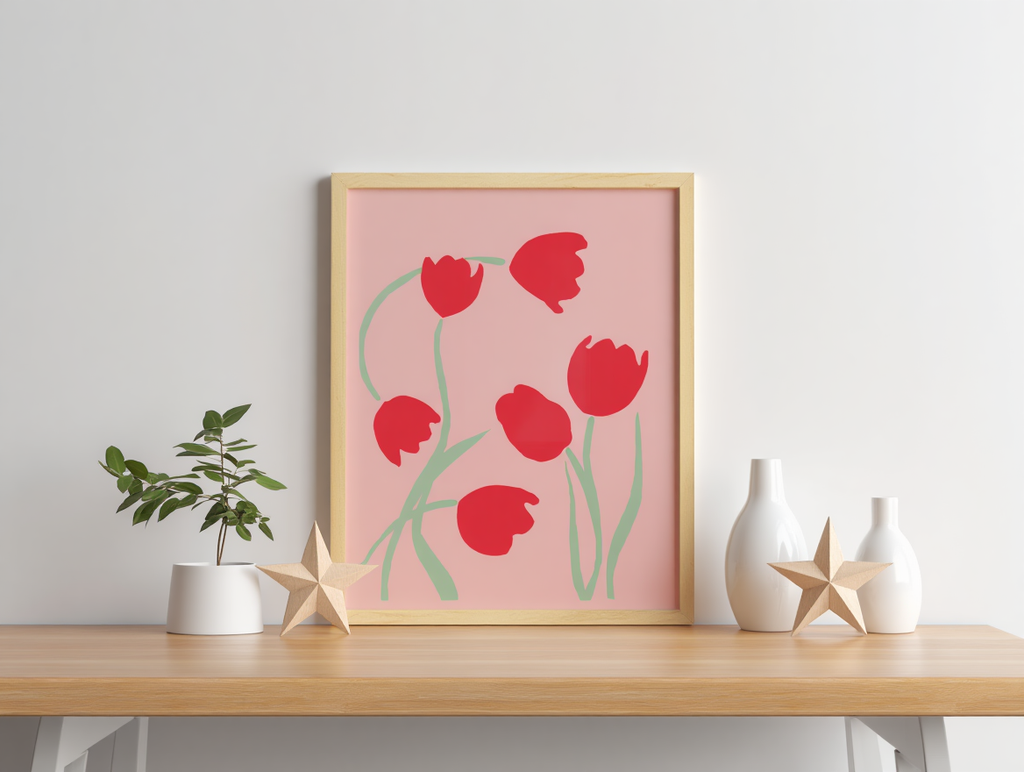 Red Tulips – Festive Print