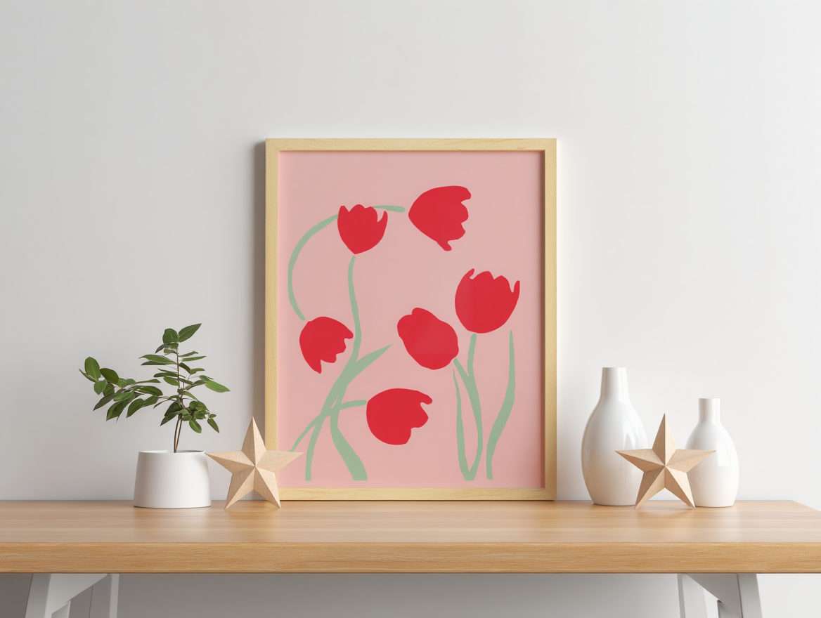 Red Tulips – Festive Print