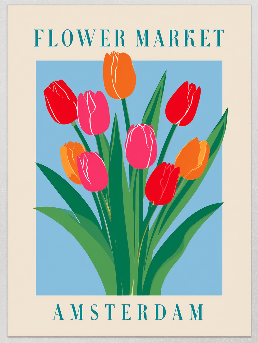 Flower Market Cities – 4 Prints