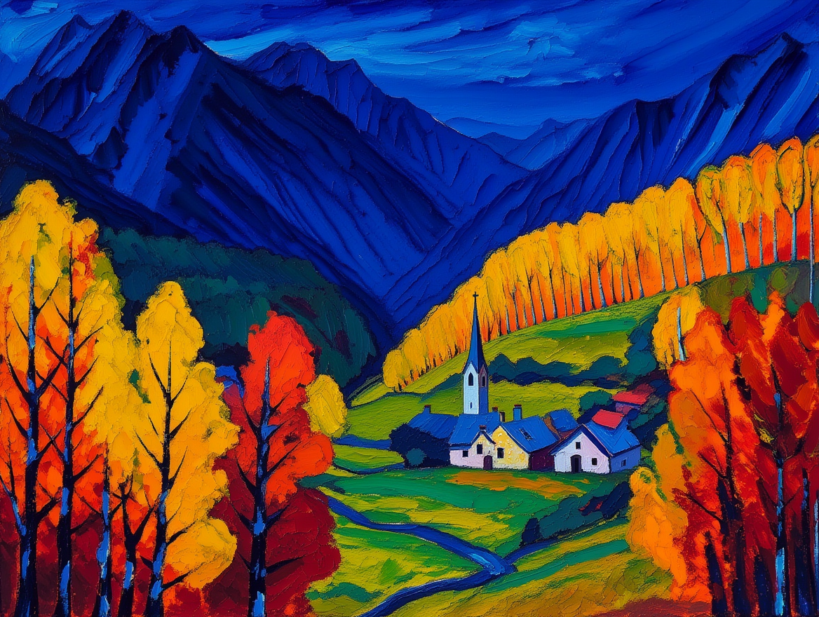 Kirchner Mix and Match 4 Prints — Alpine Expressionist Landscape
