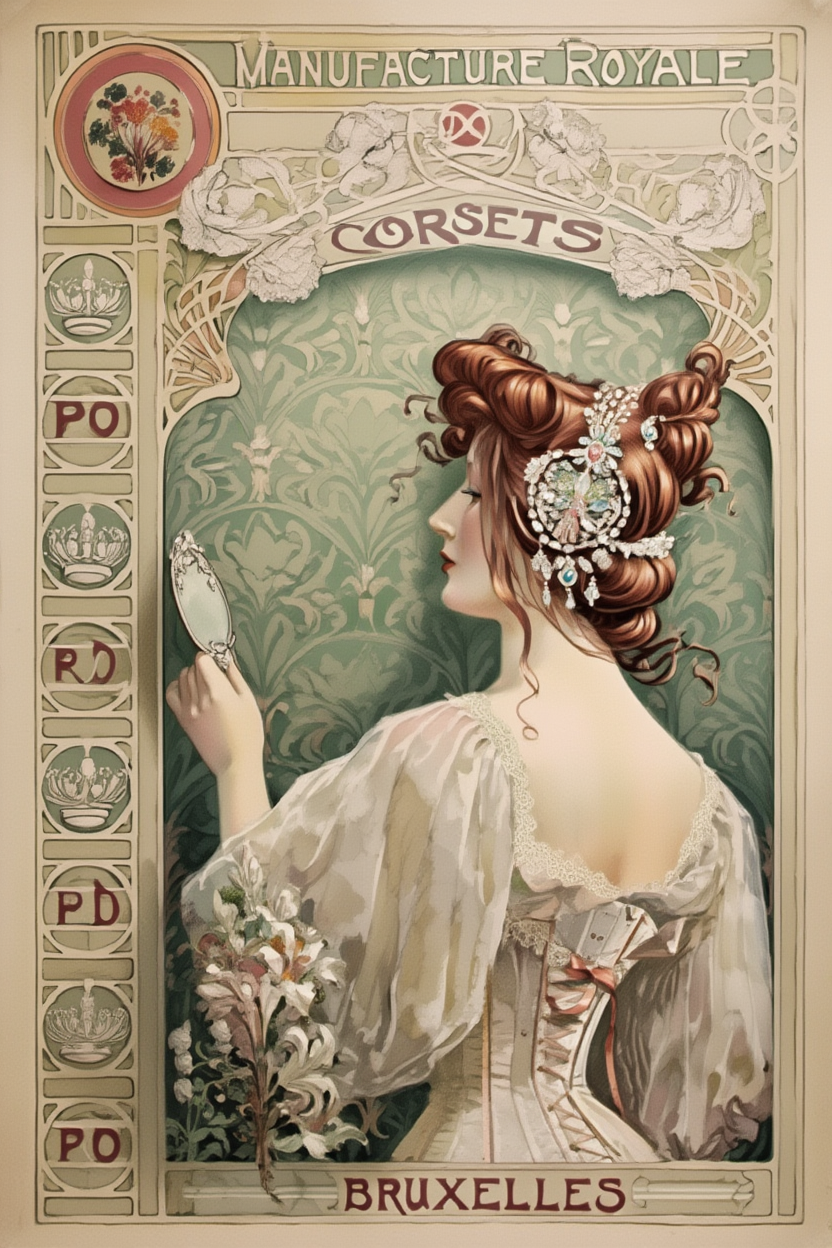 Alphonse Mucha 4-Print Collection – Art Nouveau Elegance