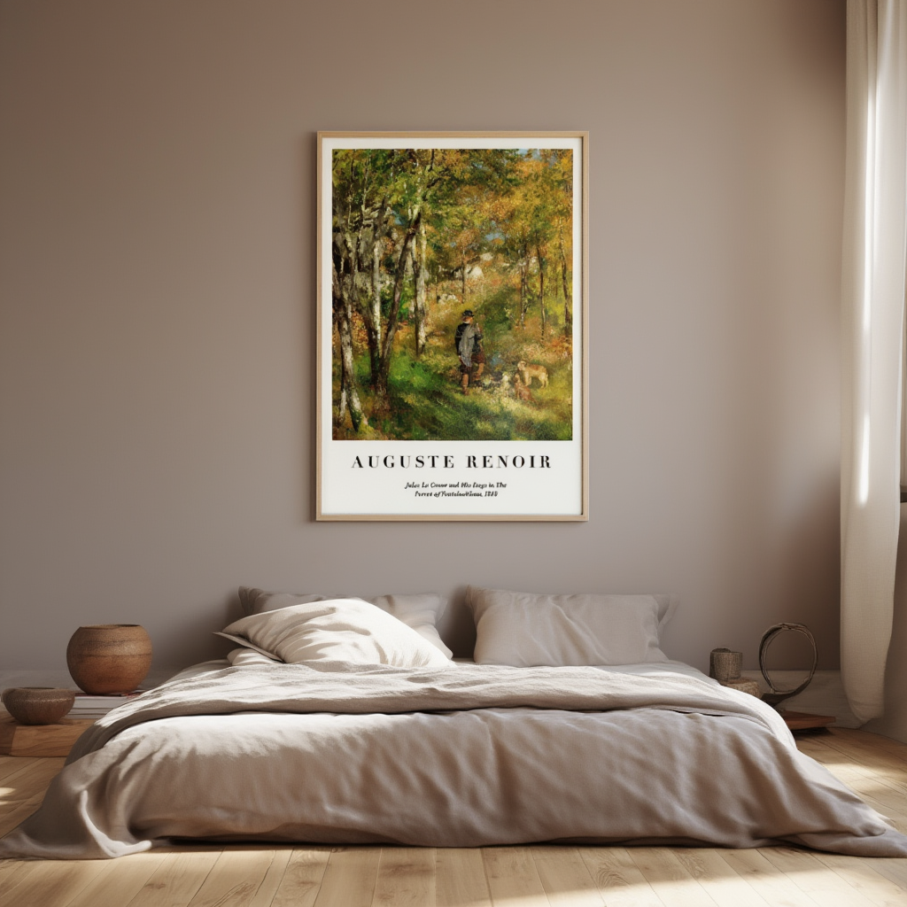 Auguste Renoir - Jules Le Coeur and His Dogs at the Forest of Fountaineblue Poster