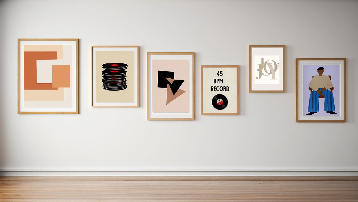 Abstract Figures & Music – 7-Piece Modern Art Prints Mix & Match