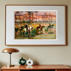 Fording the Stream, Algeria – Frederick Arthur Bridgman Poster | Orientalist Landscape & Daily Life Art Print - Hakyarts