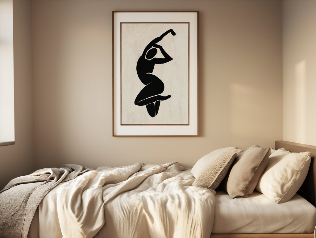 Dancing Shadow Poster - Minimal Abstract Wall Art Print