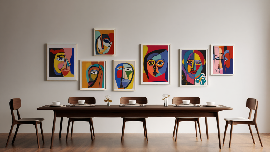 Mixed Picasso & Matisse Abstract Collection – Dining Room Set of 7