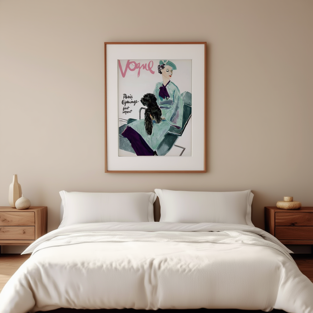 Vogue Paris – Opening Night Cover – Vintage Fashion Illustration Poster