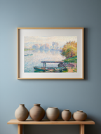 L’étang de Saint-Pierre, pêcheur et barques – Henri Lebasque Poster | Post-Impressionist Lakeside & Fishing Scene Art Print