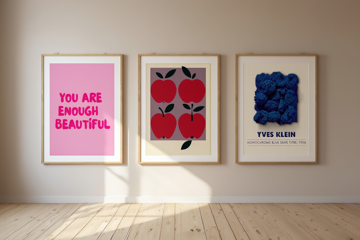 Minimalist Gallery Wall – 3 Art Prints for Home & Office