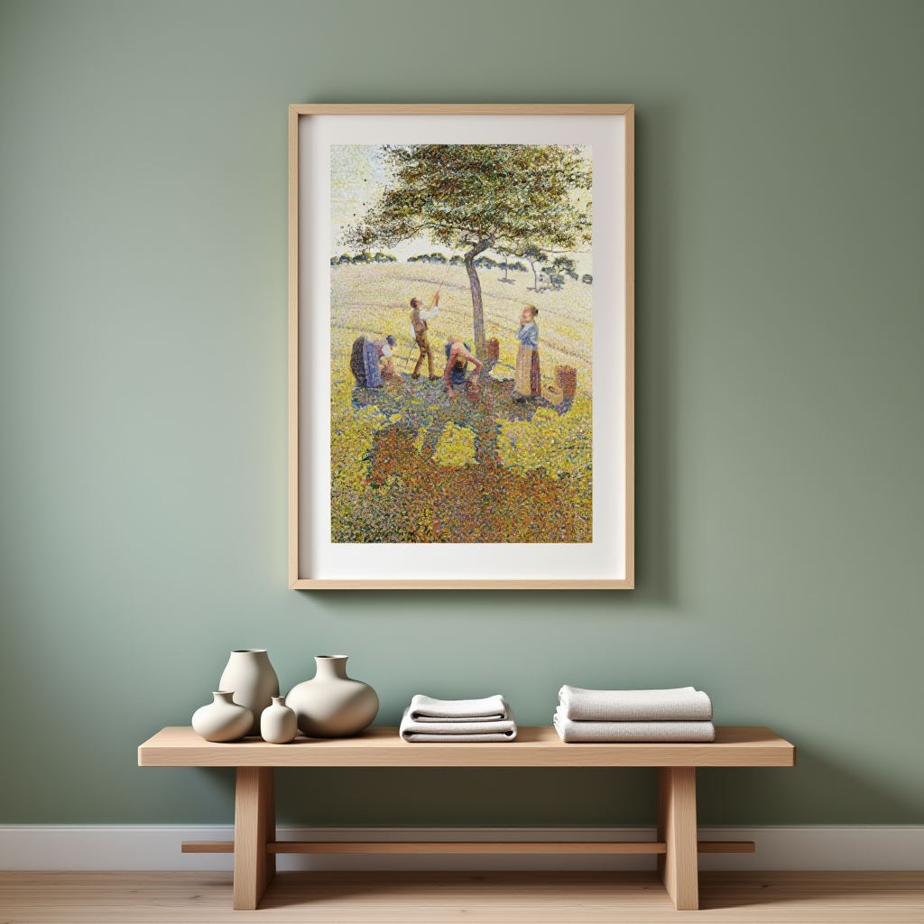 Apple Harvest by Camille Pissarro (1888) – Vintage Impressionist Landscape Art Print