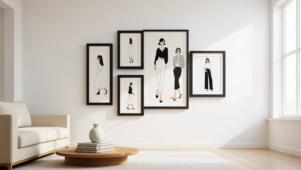 Nordic Woman Art Set – Scandinavian Living Room Set of 5