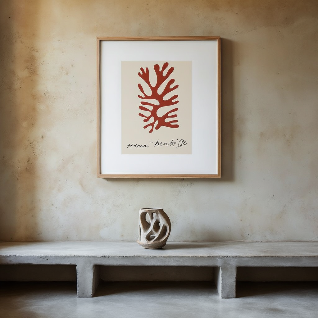 Red Cutout Poster – Henri Matisse Inspired Wall Art