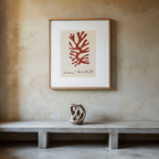 Red Cutout Poster – Henri Matisse Inspired Wall Art - Hakyarts