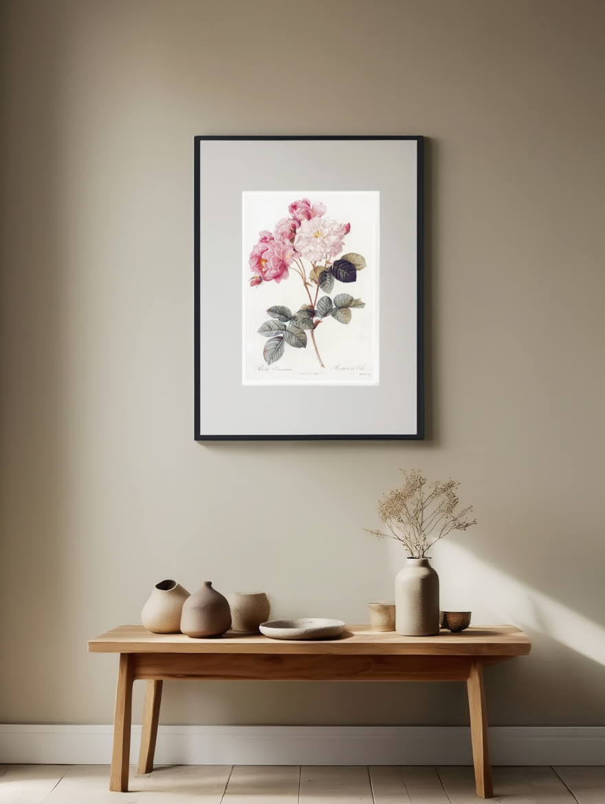 Pierre-Joseph Redouté - Damask Rose