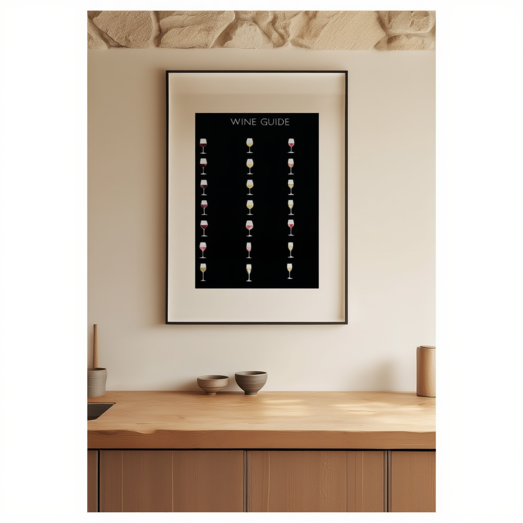 Wine Guide Poster – Illustrated Wall Art for Wine Lovers - Hakyarts
