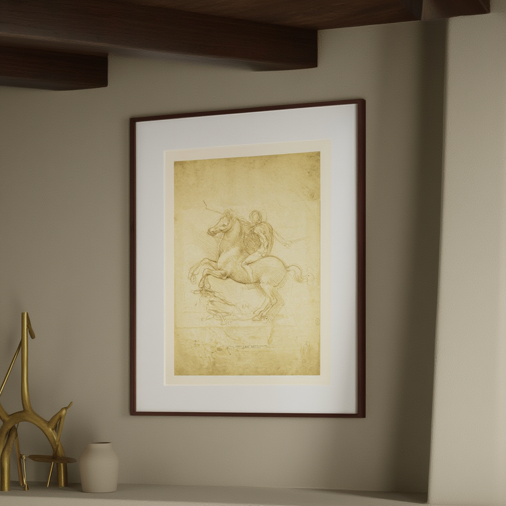 Leonardo da Vinci – Study for an Equestrian Monument - Iconic Renaissance Sketch Print