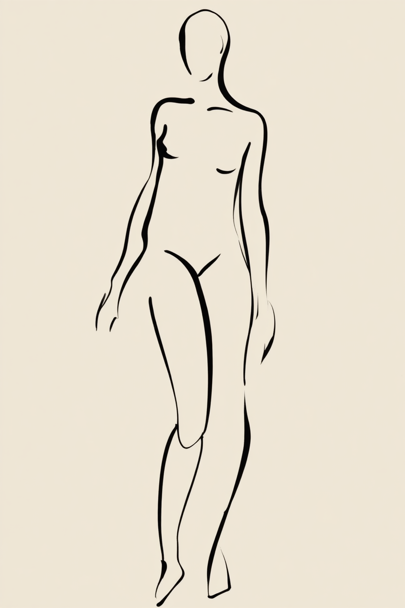 Line Art Feminine Woman Body – Minimalist Wall Art Poster